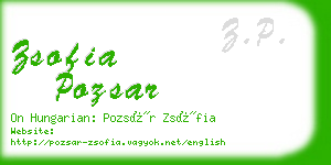 zsofia pozsar business card